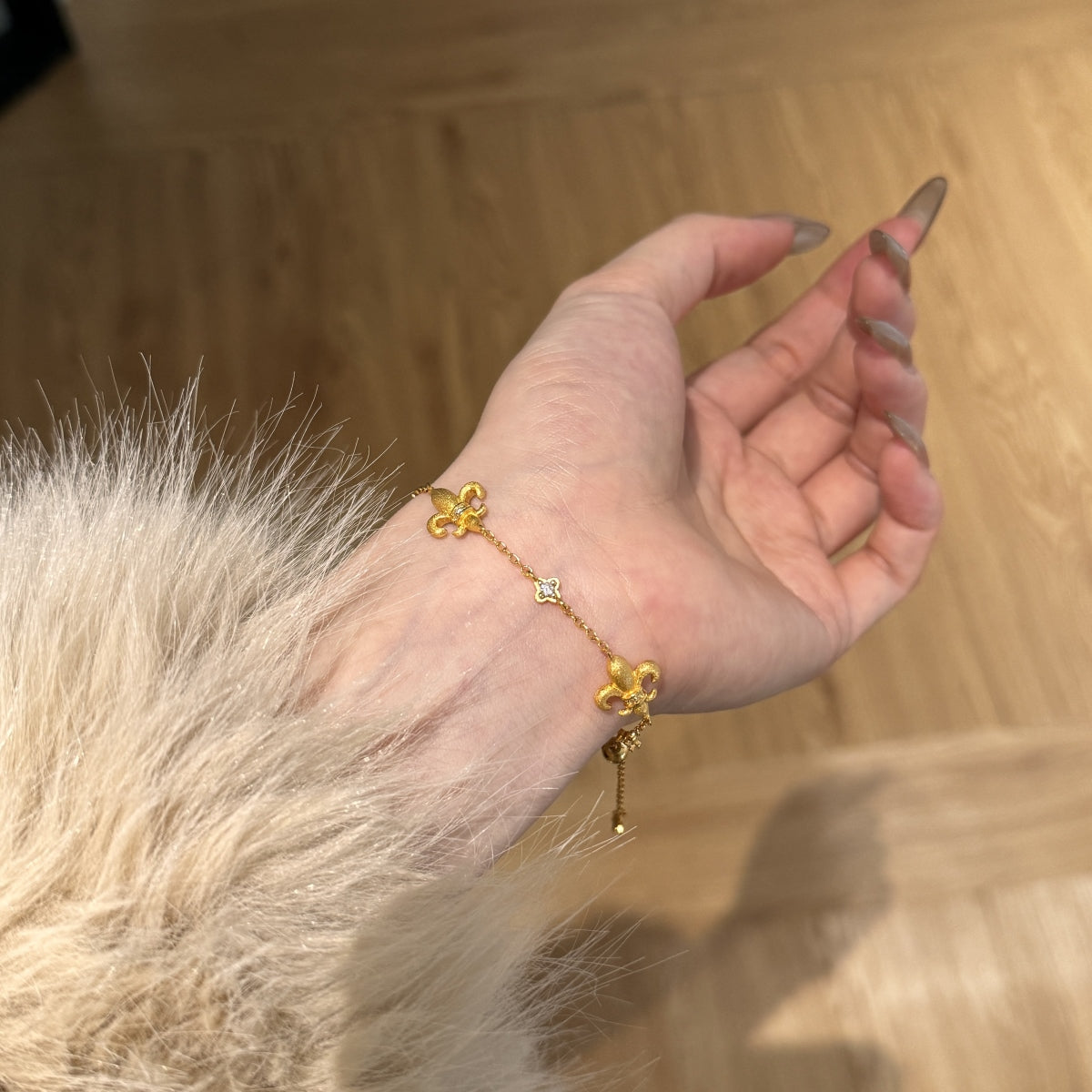 Fleur Royale Bracelet 925 Sterling Silver | 22K Matte Gold Finish | 5A Cubic Zirconia