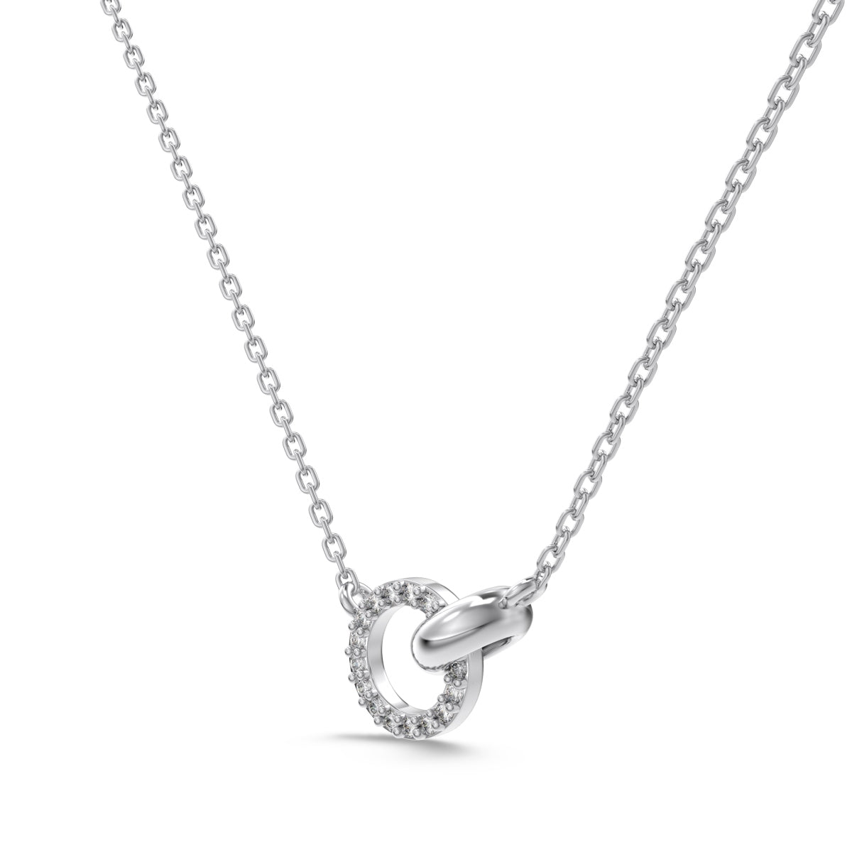 "Linked Grace" Circle Pendant Necklace Connection in Form. Sparkle in Spirit.