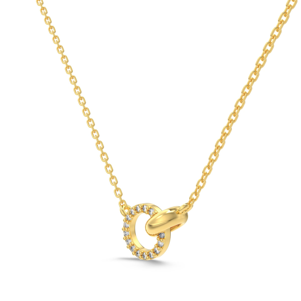 "Linked Grace" Circle Pendant Necklace Connection in Form. Sparkle in Spirit.