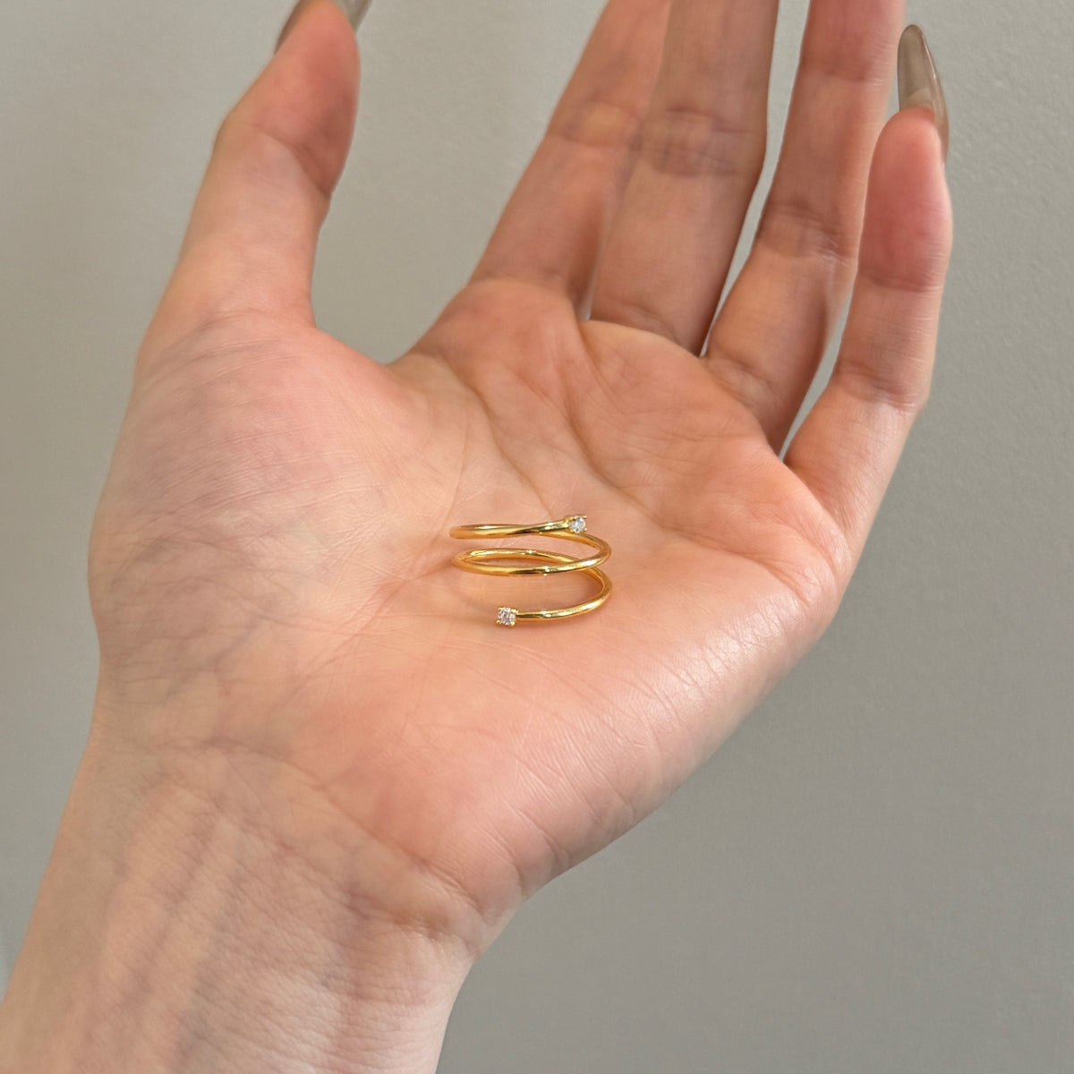 "Twist Glow" Open Ring A Whisper of Gold. A Spark of Light.