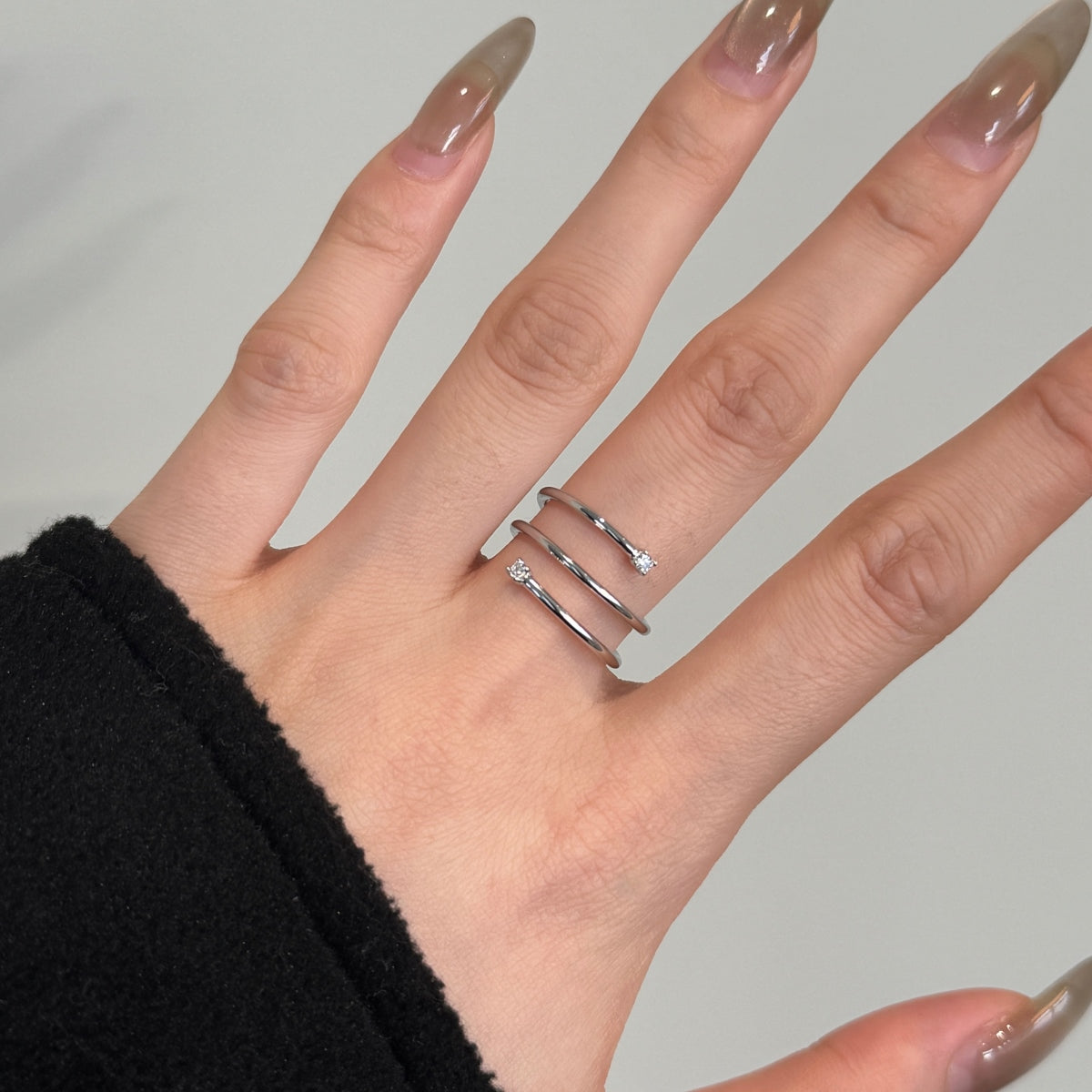 "Twist Glow" Open Ring A Whisper of Gold. A Spark of Light.