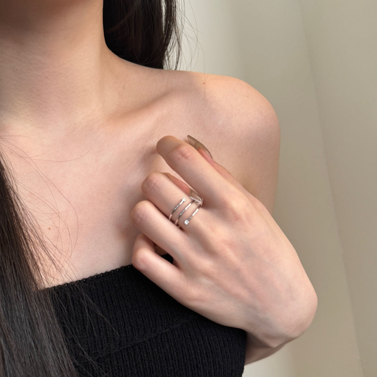 "Twist Glow" Open Ring A Whisper of Gold. A Spark of Light.