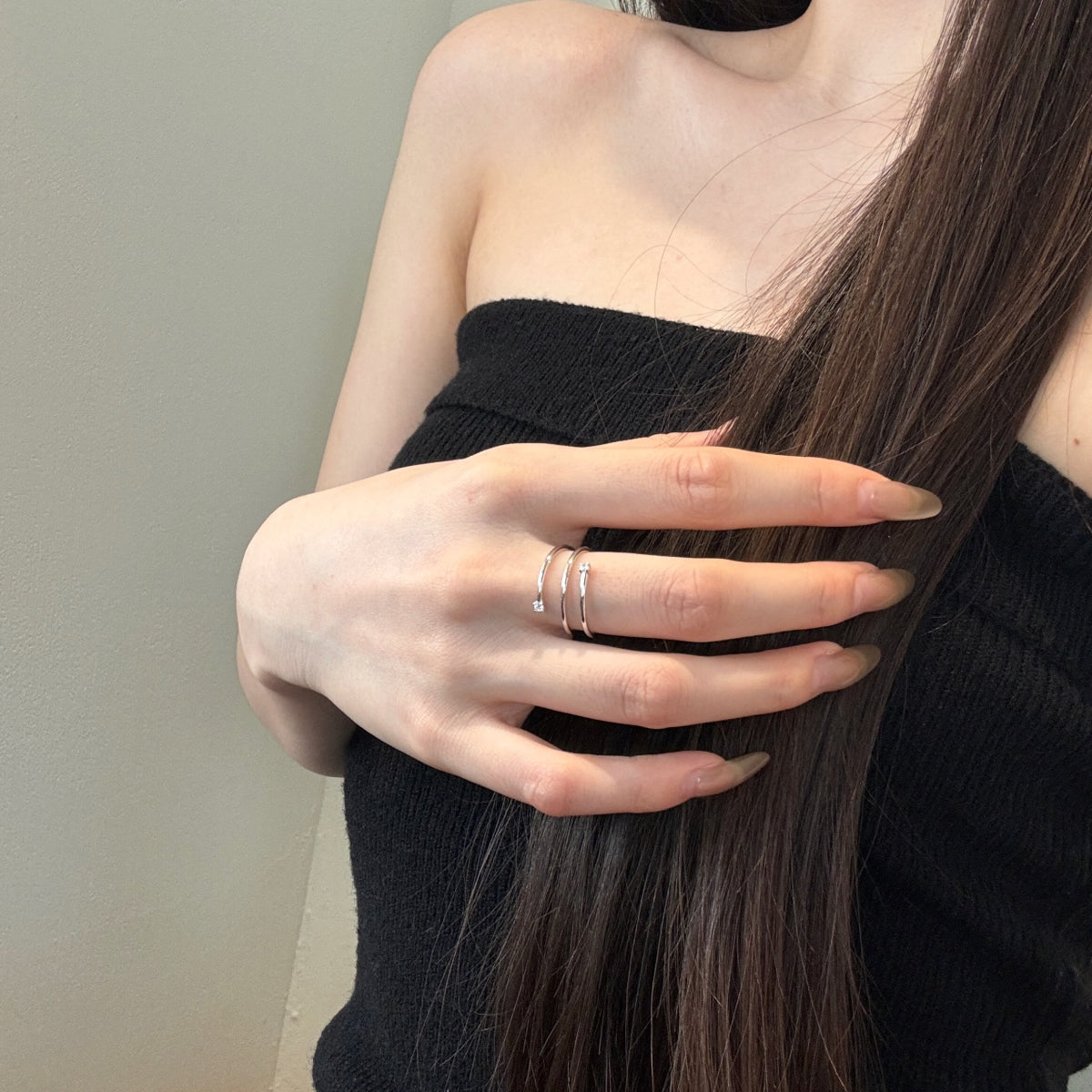 "Twist Glow" Open Ring A Whisper of Gold. A Spark of Light.