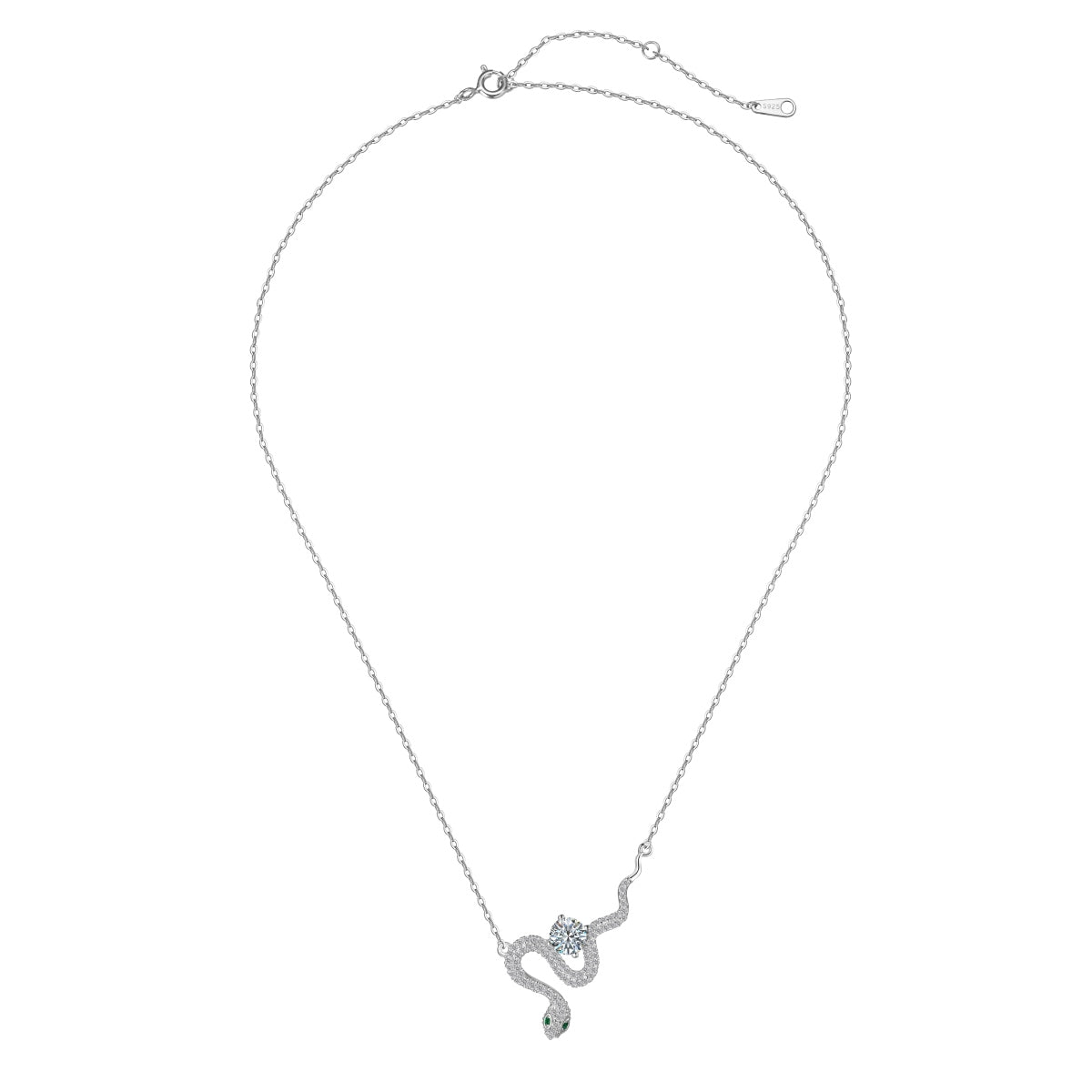 “Serpentina” Moissanite Snake Pendant Necklace