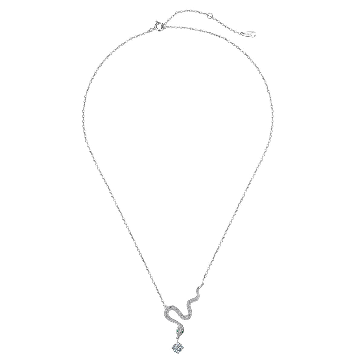 “Serpentina” Moissanite Snake Pendant Necklace