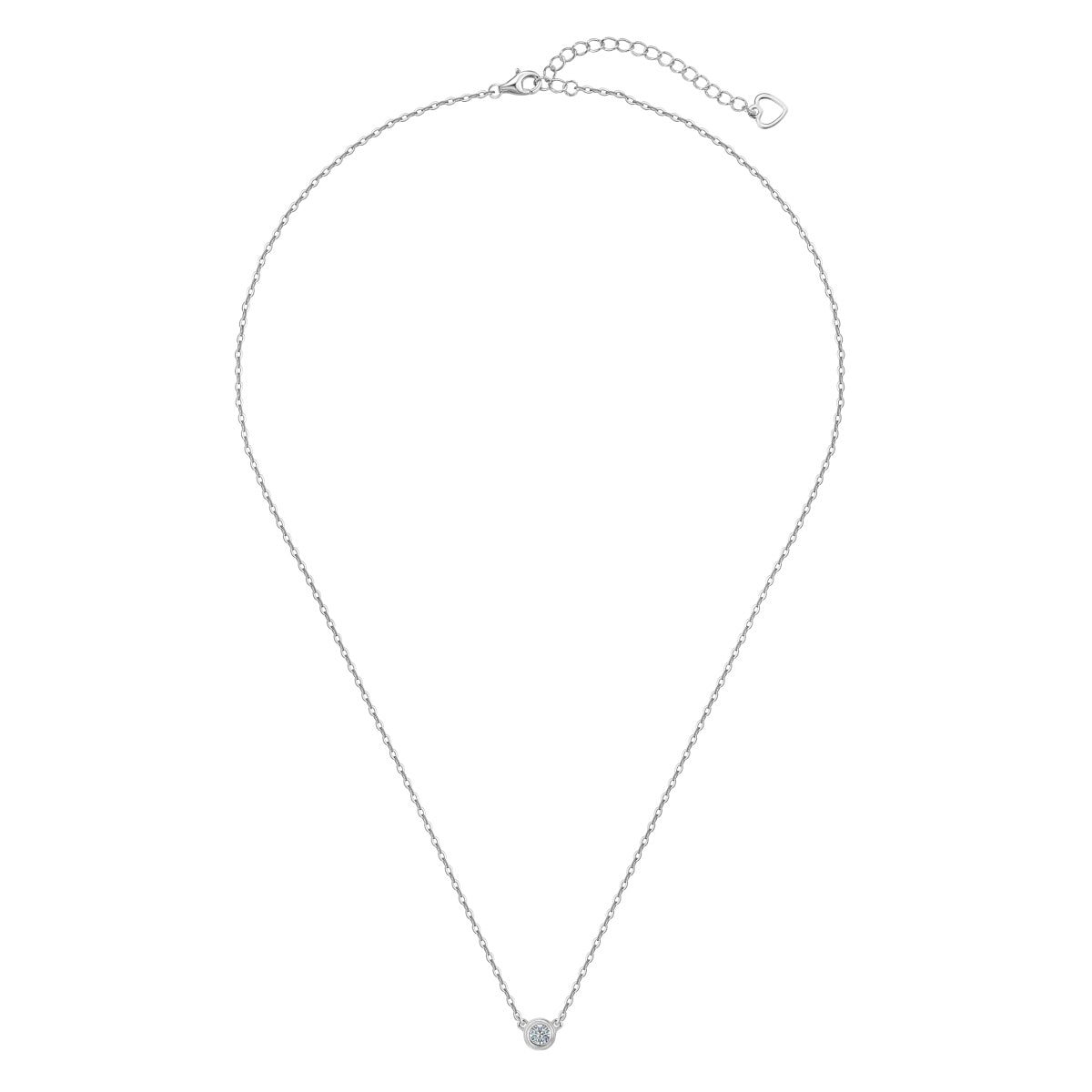 “Leina” Bezel-Set Stud Earrings and Solitaire Necklace