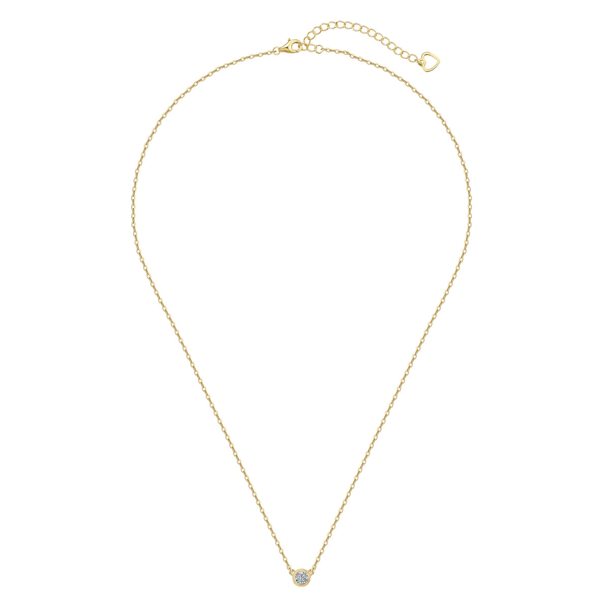 “Leina” Bezel-Set Stud Earrings and Solitaire Necklace