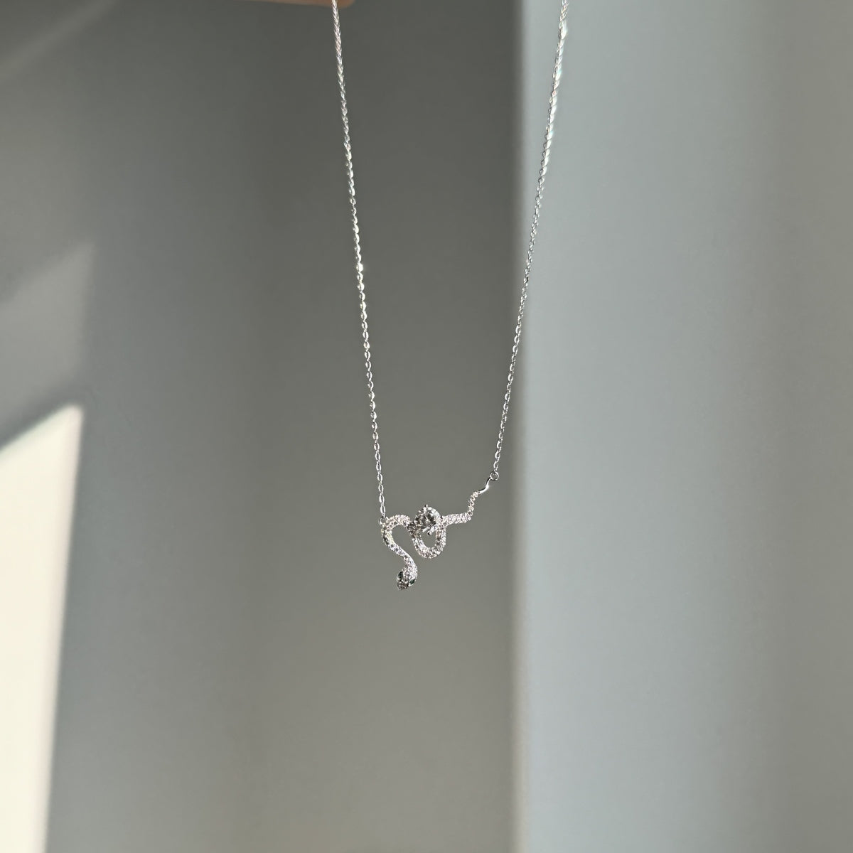 “Serpentina” Moissanite Snake Pendant Necklace
