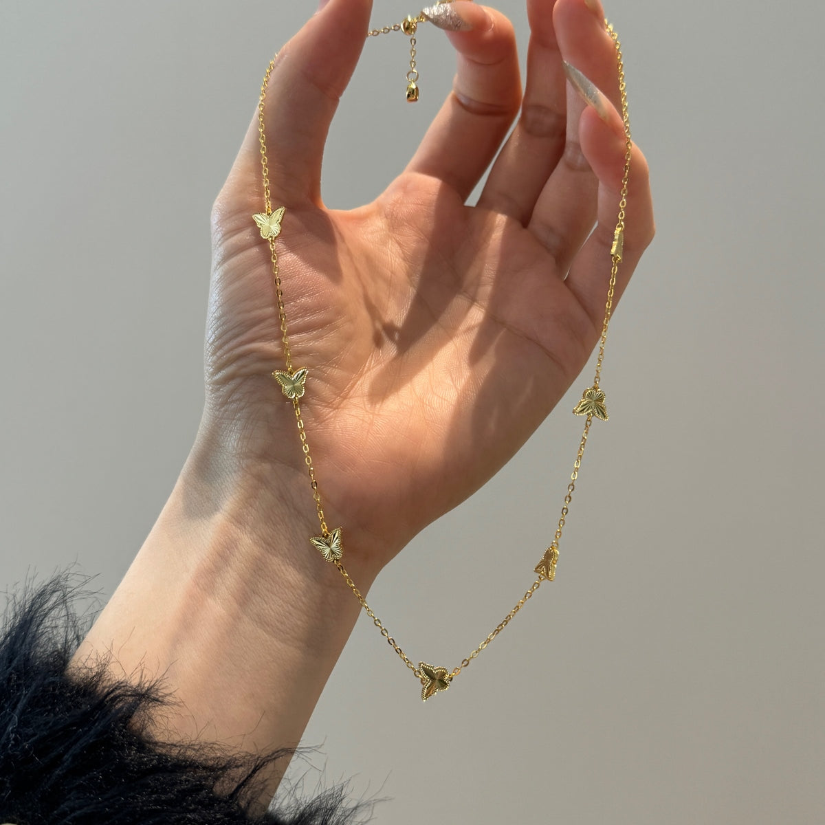 Papillon Grace Necklace 925 Sterling Silver | 18K Gold Plating | Adjustable Length