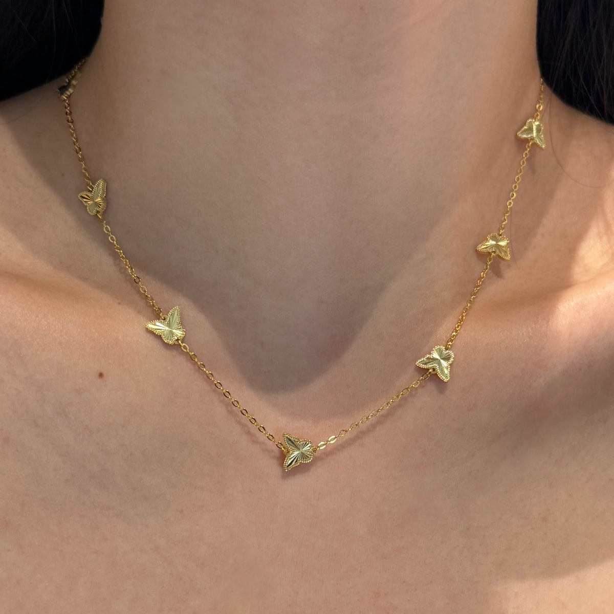 Papillon Grace Necklace 925 Sterling Silver | 18K Gold Plating | Adjustable Length