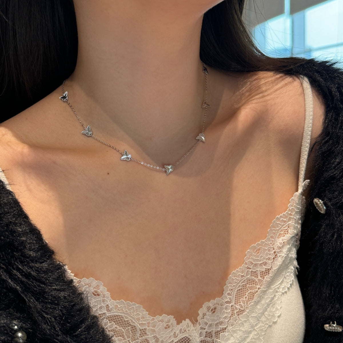 Papillon Grace Necklace 925 Sterling Silver | 18K Gold Plating | Adjustable Length