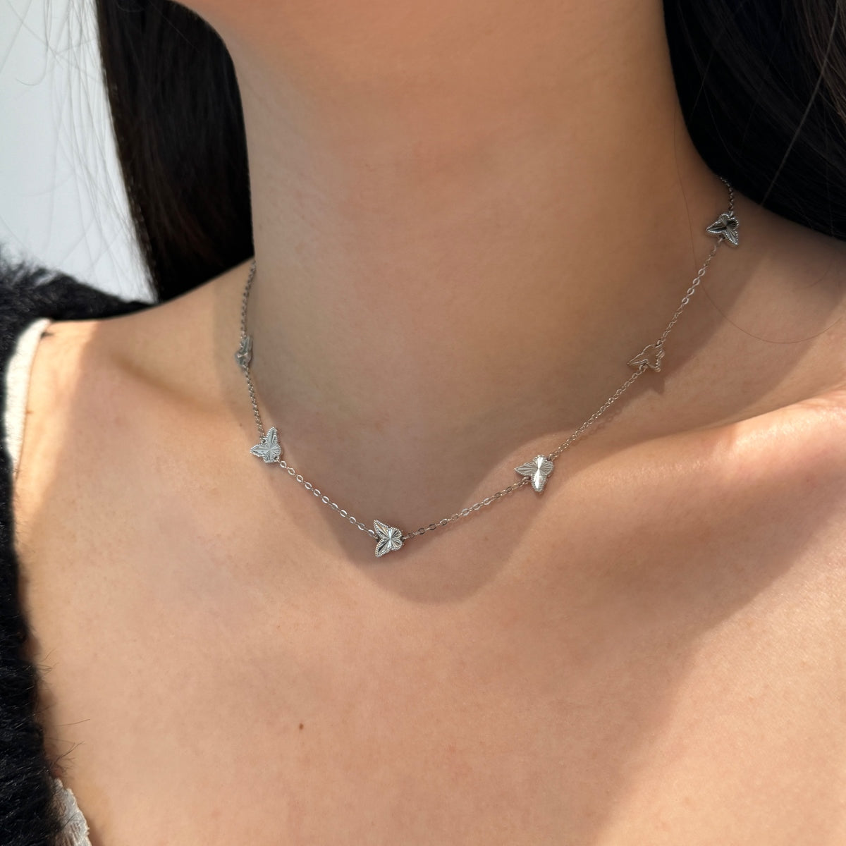 Papillon Grace Necklace 925 Sterling Silver | 18K Gold Plating | Adjustable Length