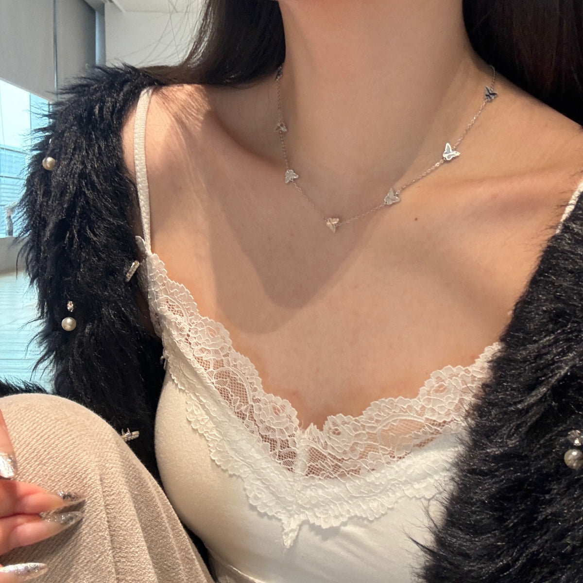 Papillon Grace Necklace 925 Sterling Silver | 18K Gold Plating | Adjustable Length