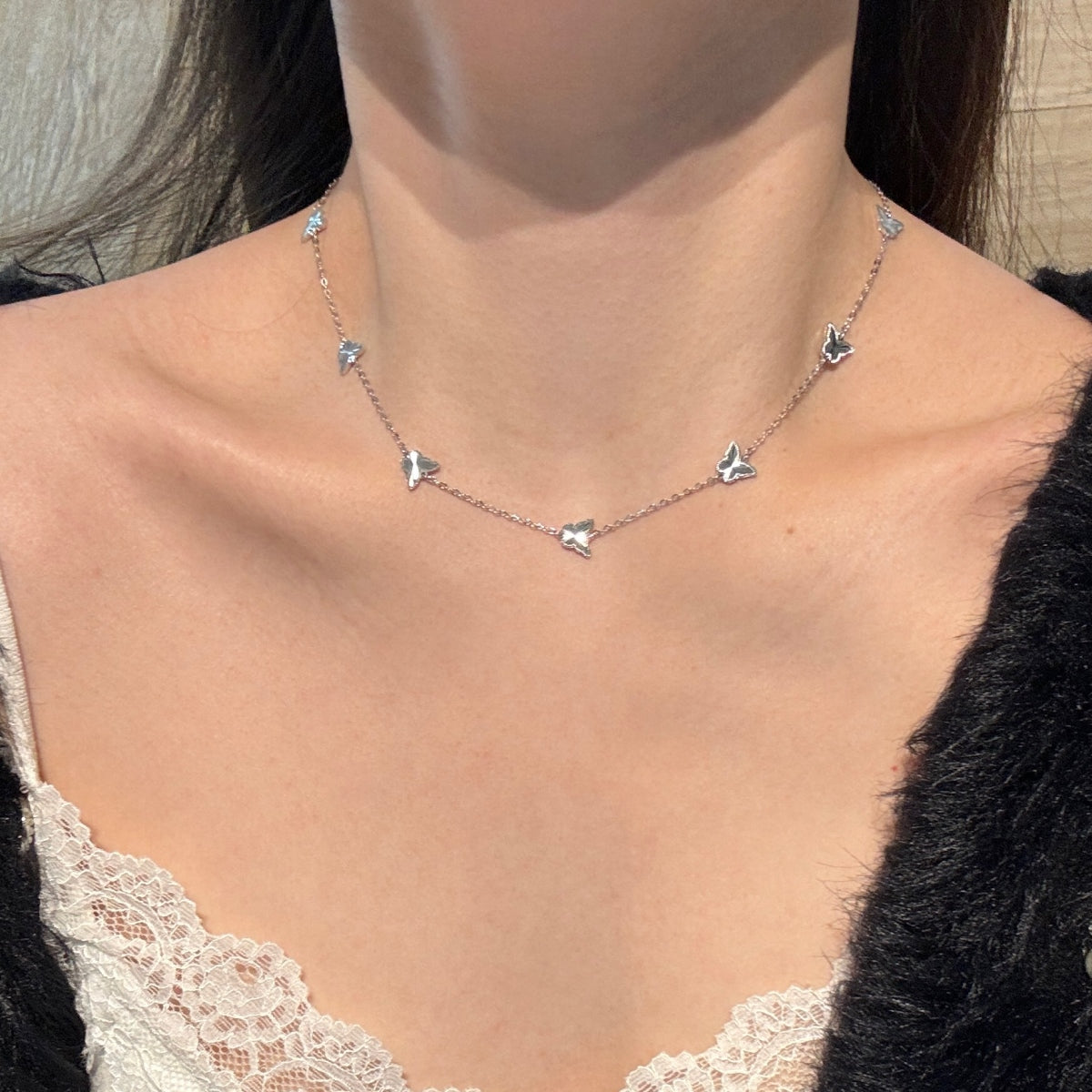 Papillon Grace Necklace 925 Sterling Silver | 18K Gold Plating | Adjustable Length