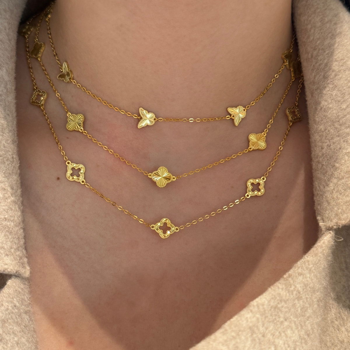 Papillon Grace Necklace 925 Sterling Silver | 18K Gold Plating | Adjustable Length