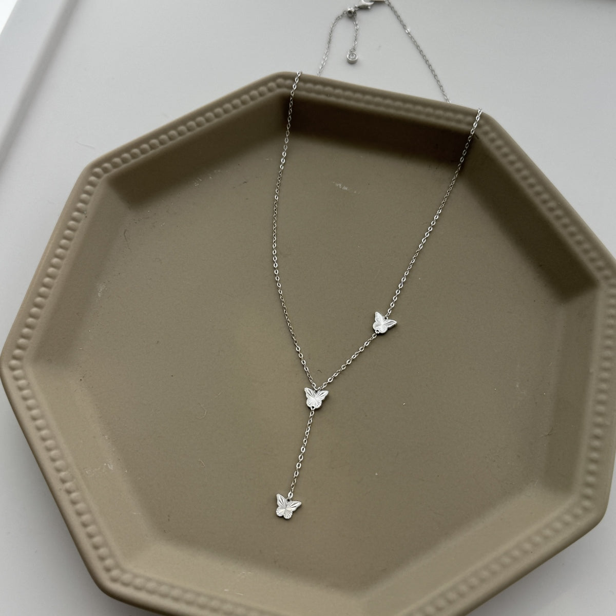 Celestia Flutter Y-Necklace 925 Sterling Silver | 18K Gold Plating | Adjustable Fit