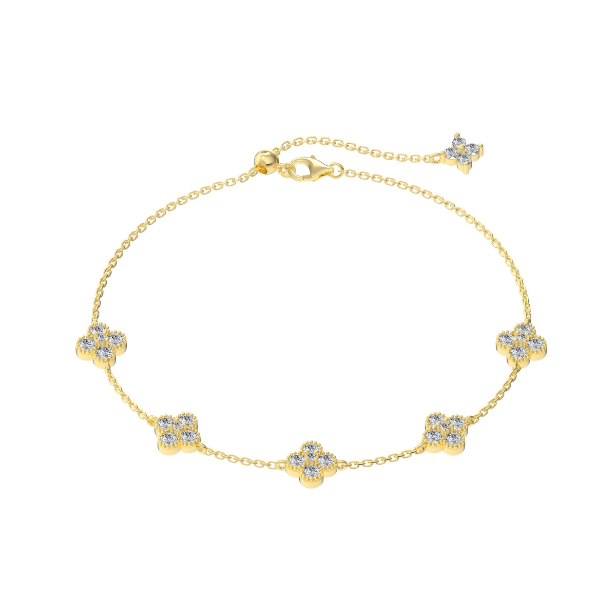 "Golden Petals" Clover Bracelet Dainty Luck. Lasting Shine.