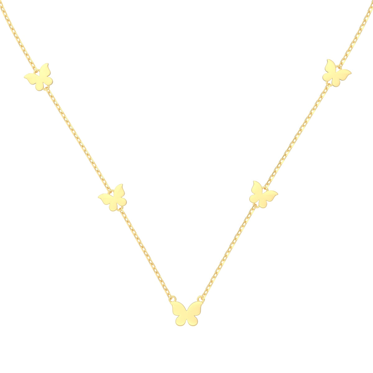 Butterfly Whisper: 14K Gold-Plated Flutter Necklace