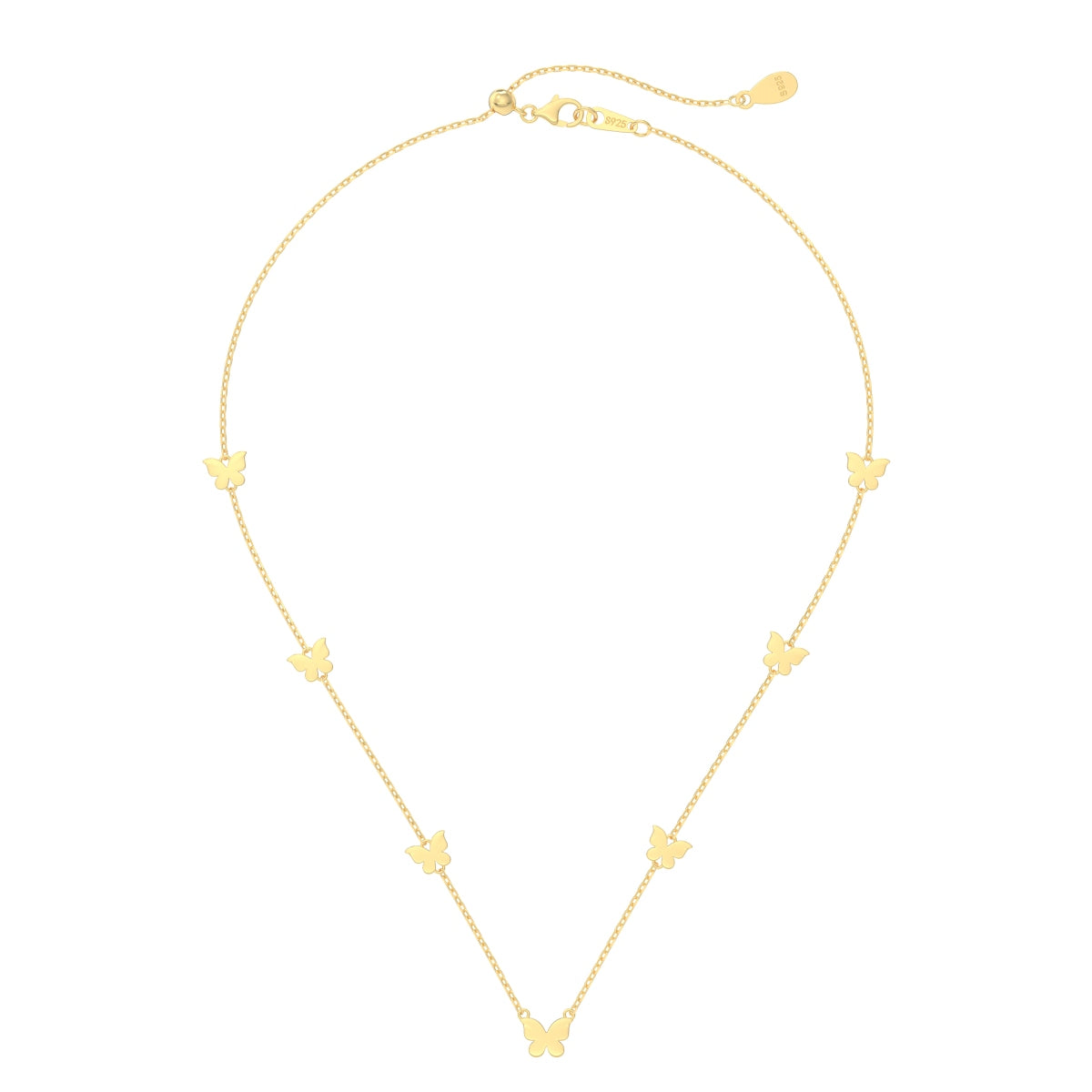 Butterfly Whisper: 14K Gold-Plated Flutter Necklace