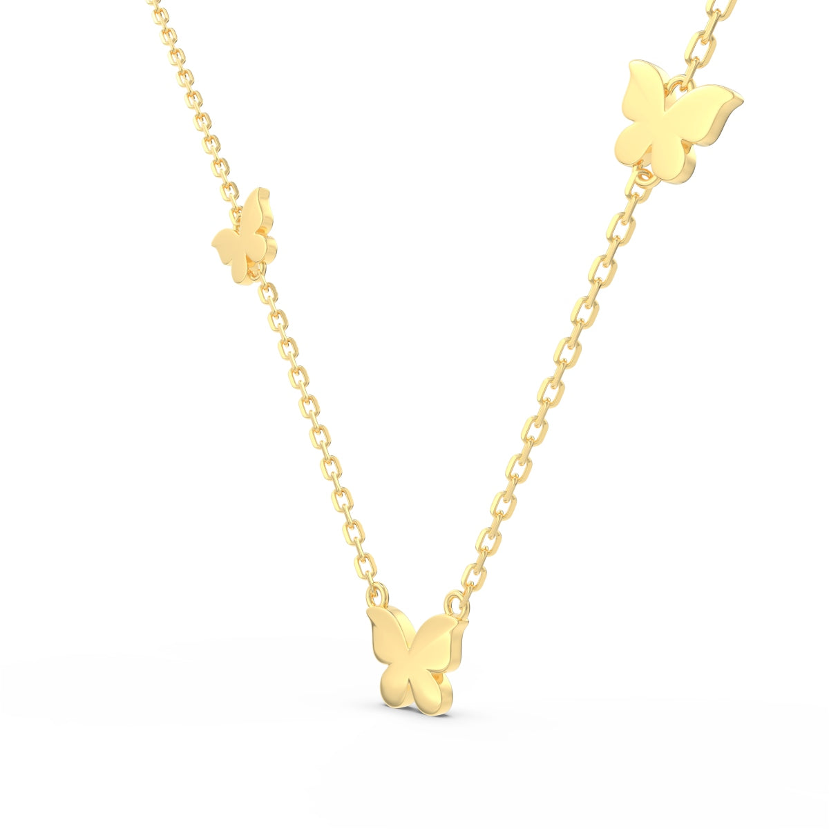 Butterfly Whisper: 14K Gold-Plated Flutter Necklace