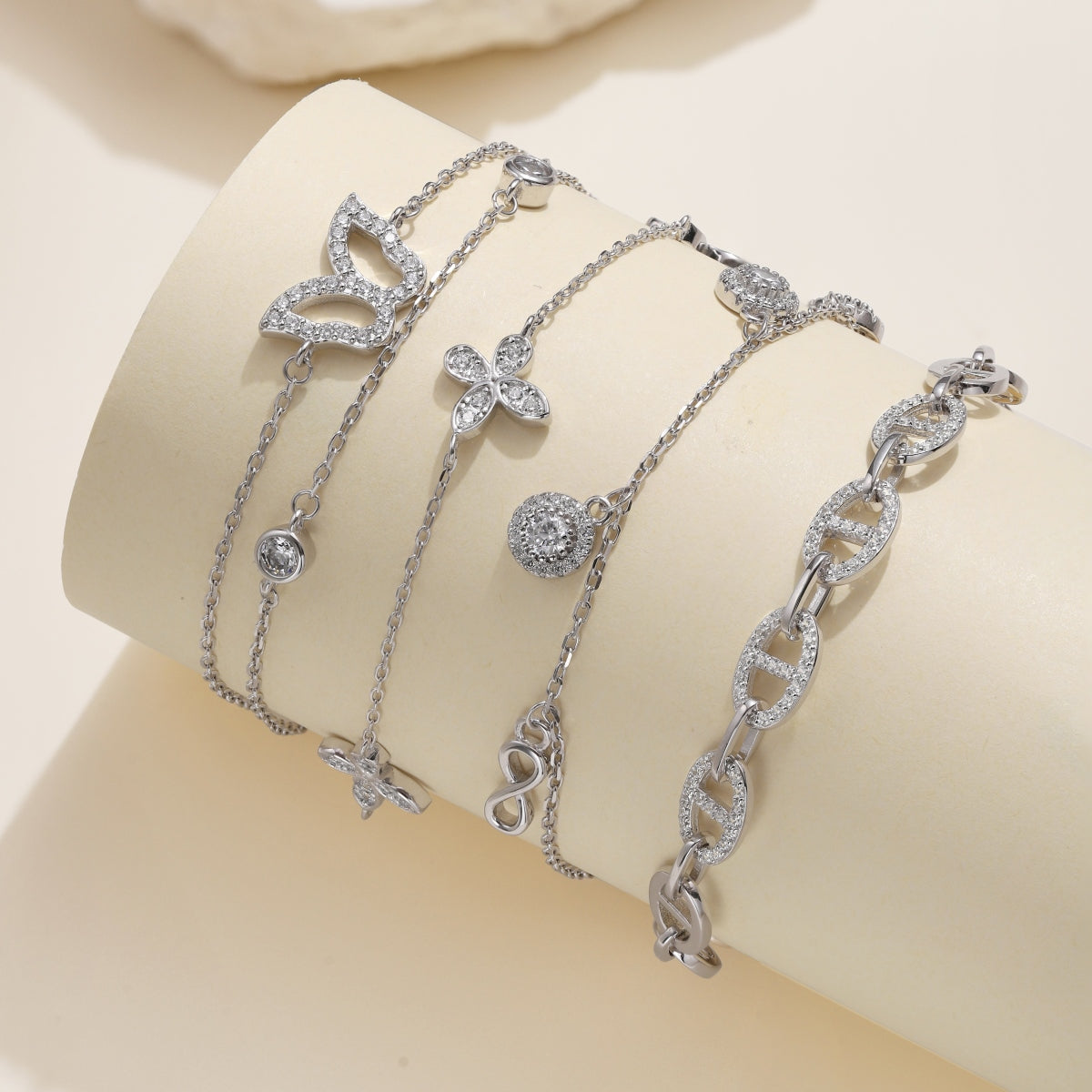 Jardin de Lune Bracelet 925 Sterling Silver | Rhodium Plated | 5A Cubic Zirconia