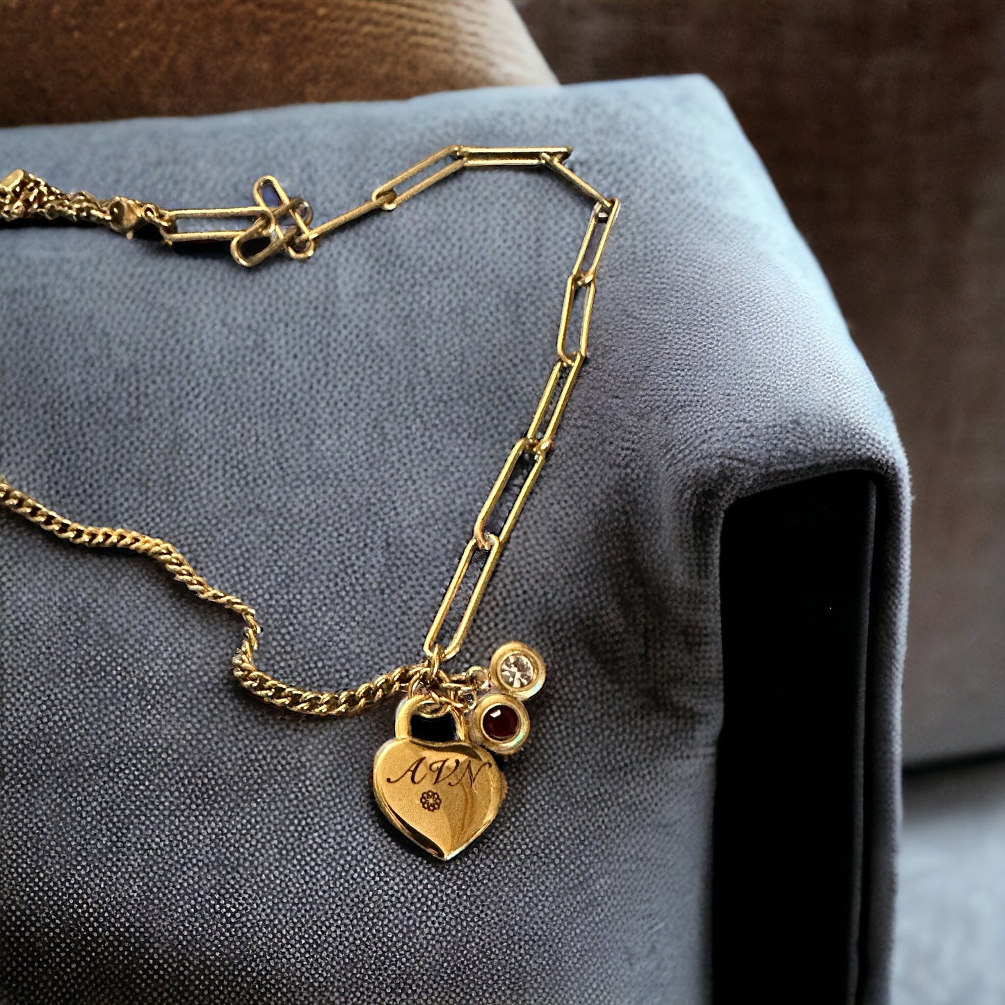 heart half paperclip necklace