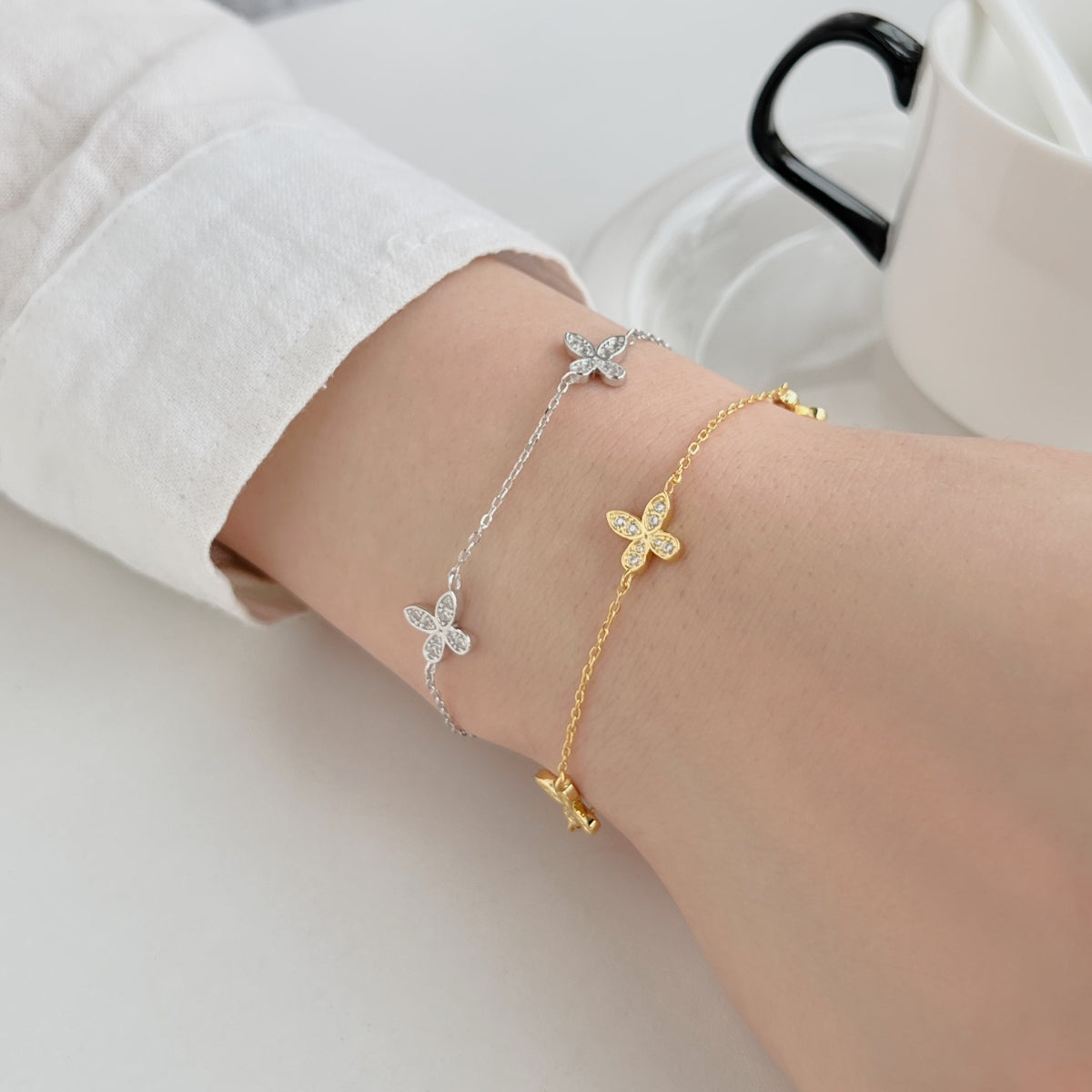 Jardin de Lune Bracelet 925 Sterling Silver | Rhodium Plated | 5A Cubic Zirconia