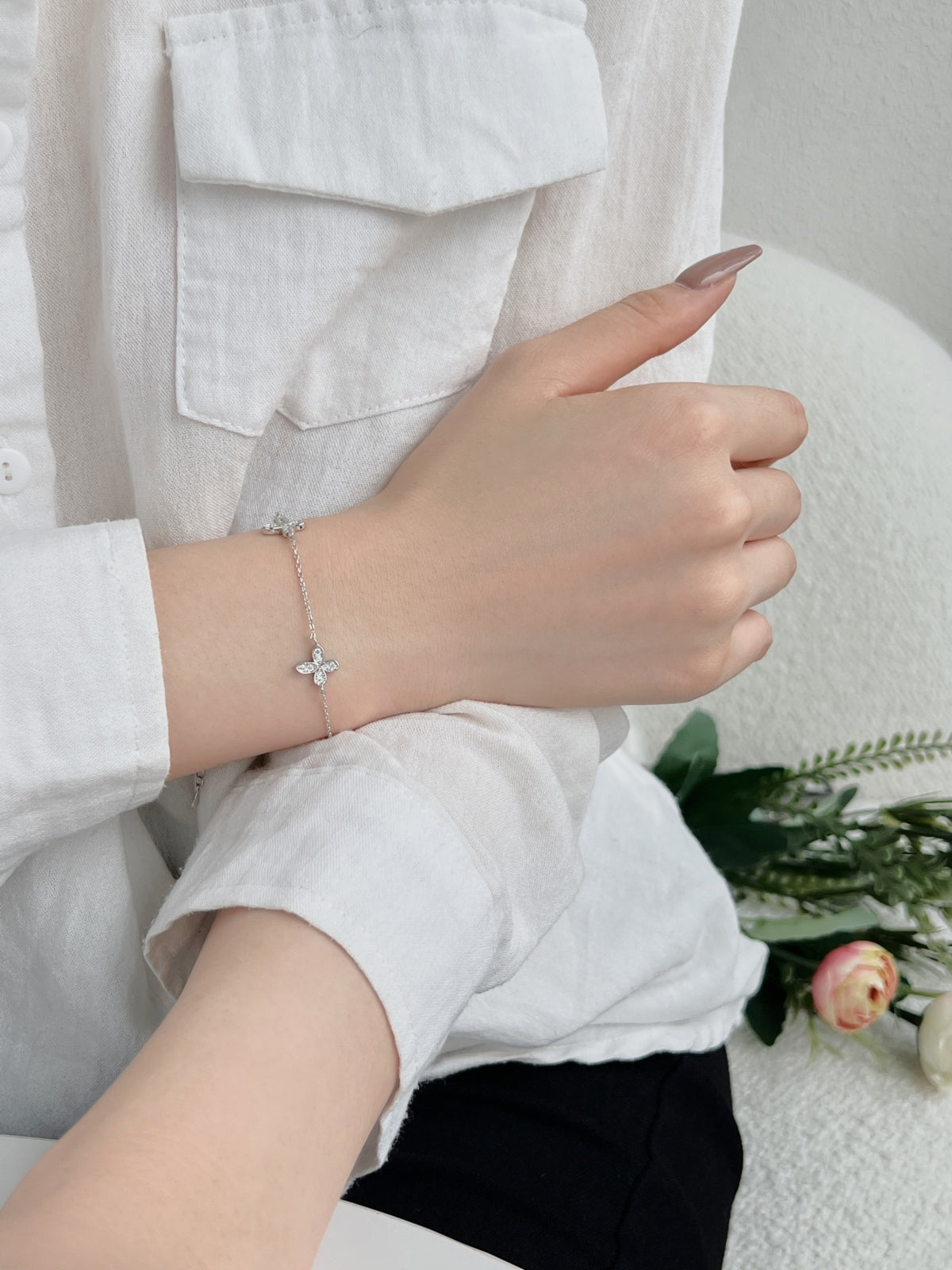 Jardin de Lune Bracelet 925 Sterling Silver | Rhodium Plated | 5A Cubic Zirconia