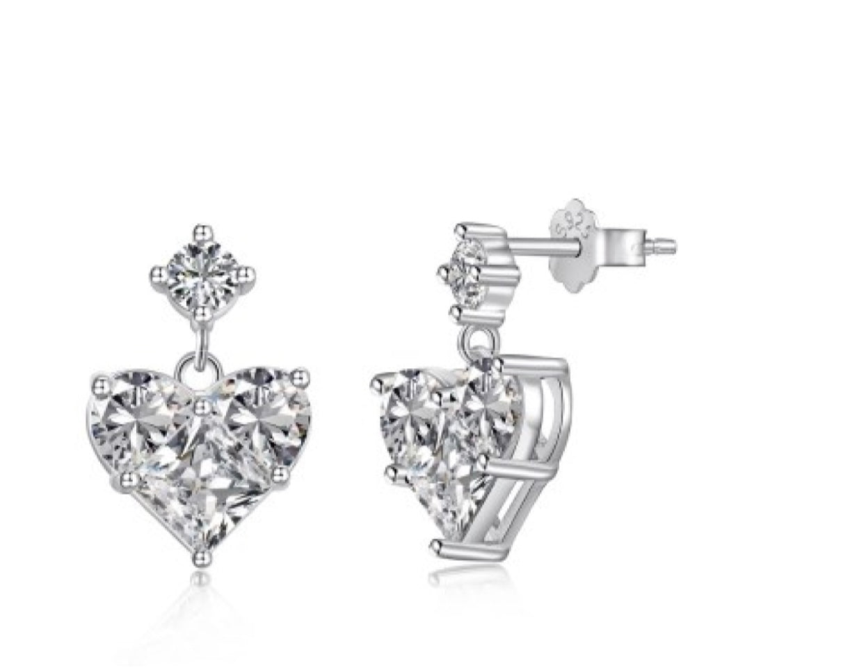 Elegant Heart-Shaped Dangle Earrings