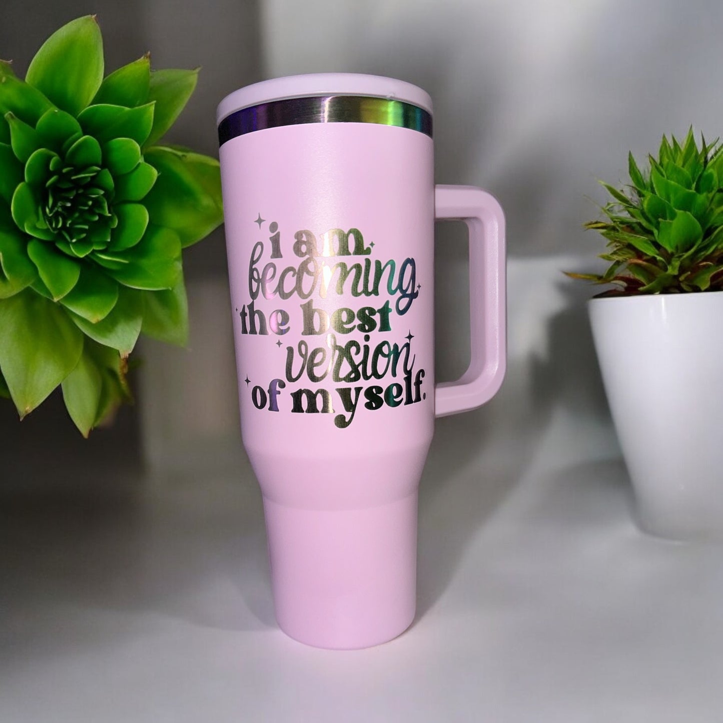PrismFlow: 40 oz Personalized Rainbow Stainless Steel Tumbler