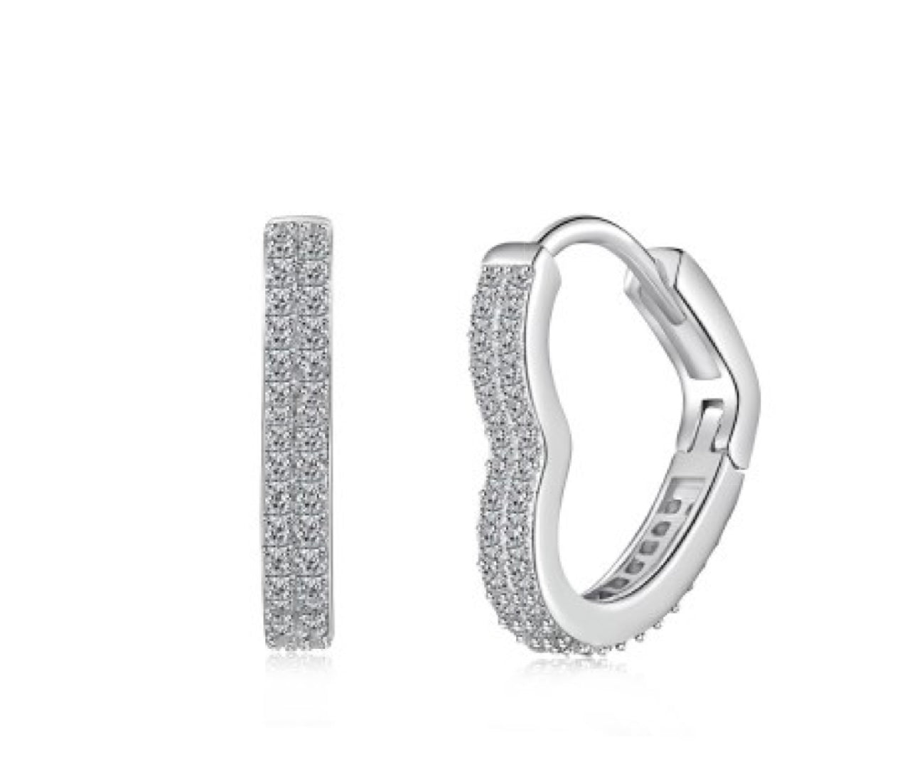 Heart-Studded Hoop Earrings