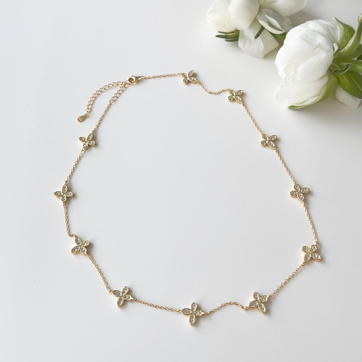 Jardin de Lune Necklace 925 Sterling Silver | 18K Gold or Rhodium Plating | 5A Cubic Zirconia