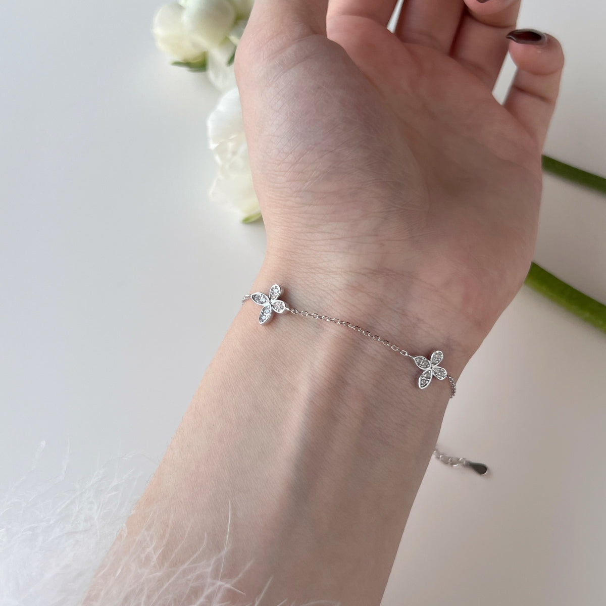 Jardin de Lune Bracelet 925 Sterling Silver | Rhodium Plated | 5A Cubic Zirconia
