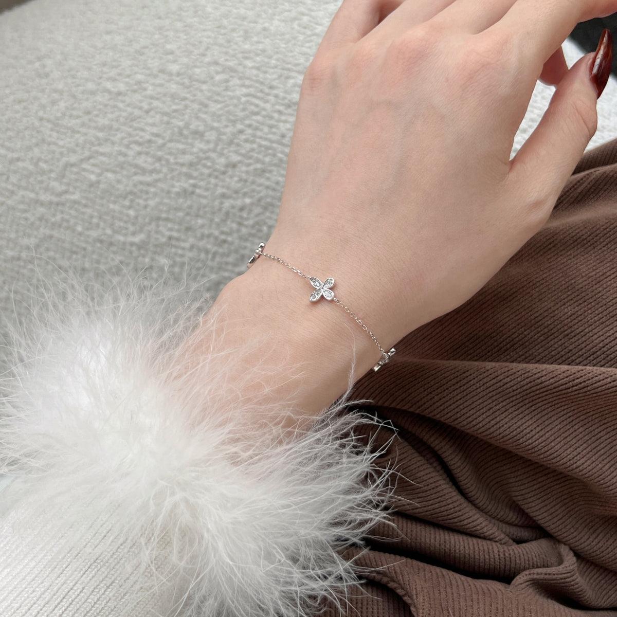 Jardin de Lune Bracelet 925 Sterling Silver | Rhodium Plated | 5A Cubic Zirconia