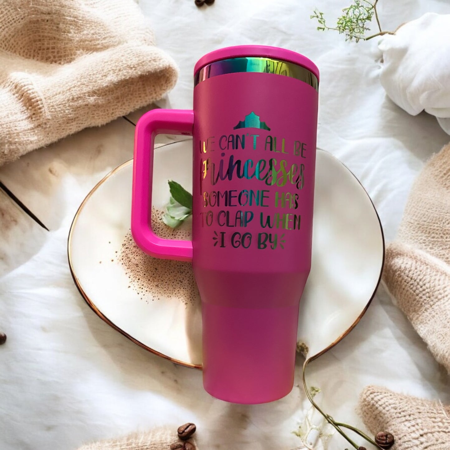 PrismFlow: 40 oz Personalized Rainbow Stainless Steel Tumbler