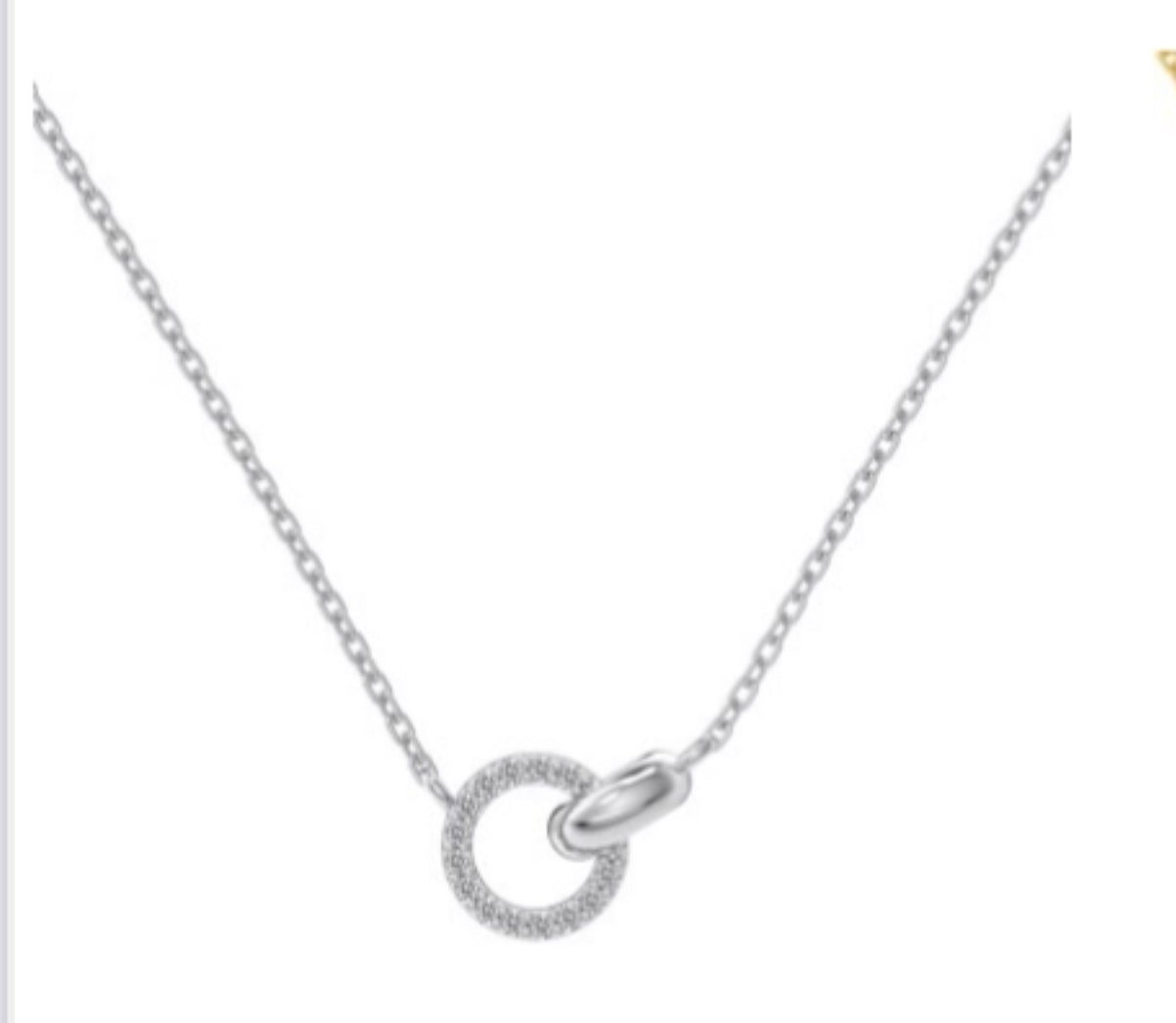"Linked Grace" Circle Pendant Necklace Connection in Form. Sparkle in Spirit.
