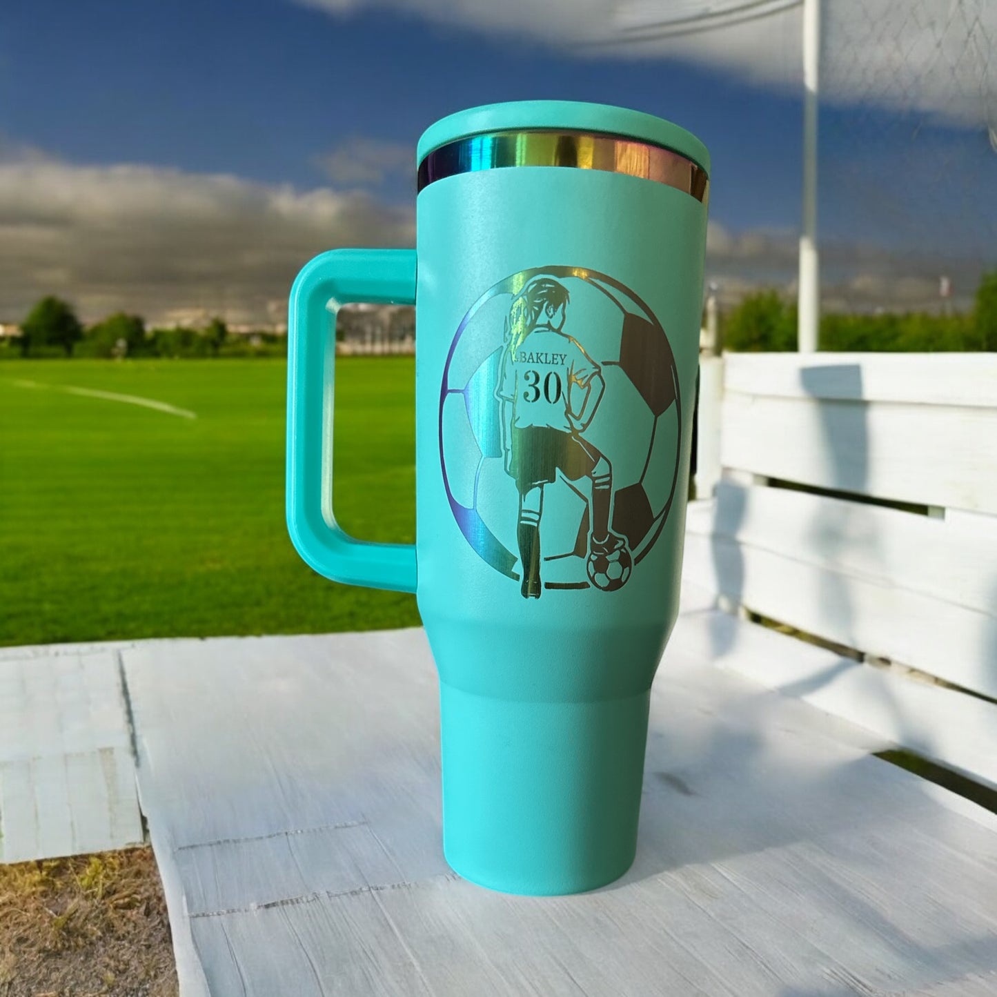 PrismFlow: 40 oz Personalized Rainbow Stainless Steel Tumbler