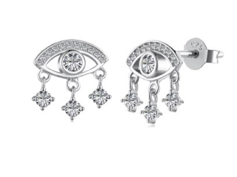 Premium Evil Eye Cubic Zirconia Earrings