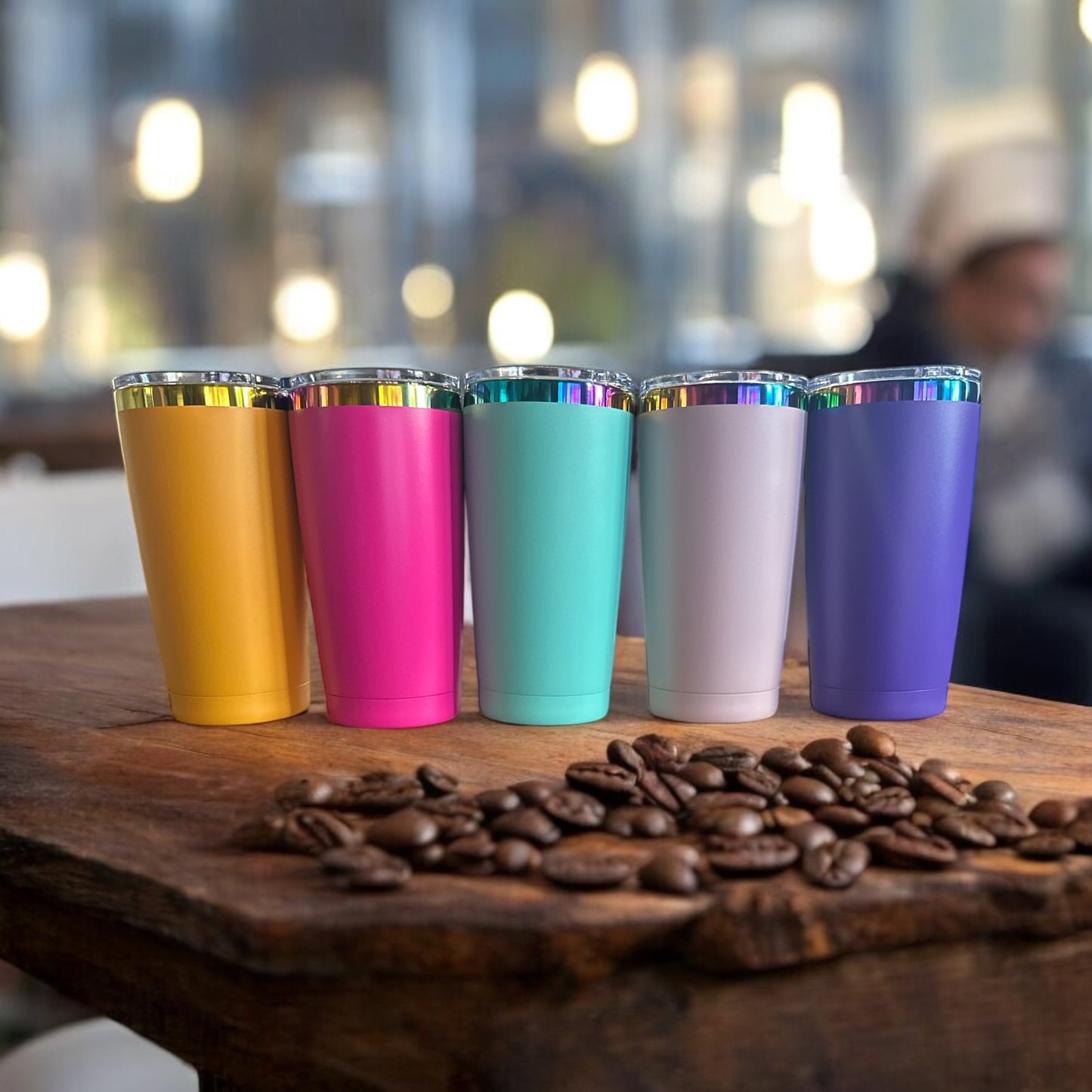 20 oz Rainbow-Plated Stainless Steel Tumbler – Custom Engraving Available