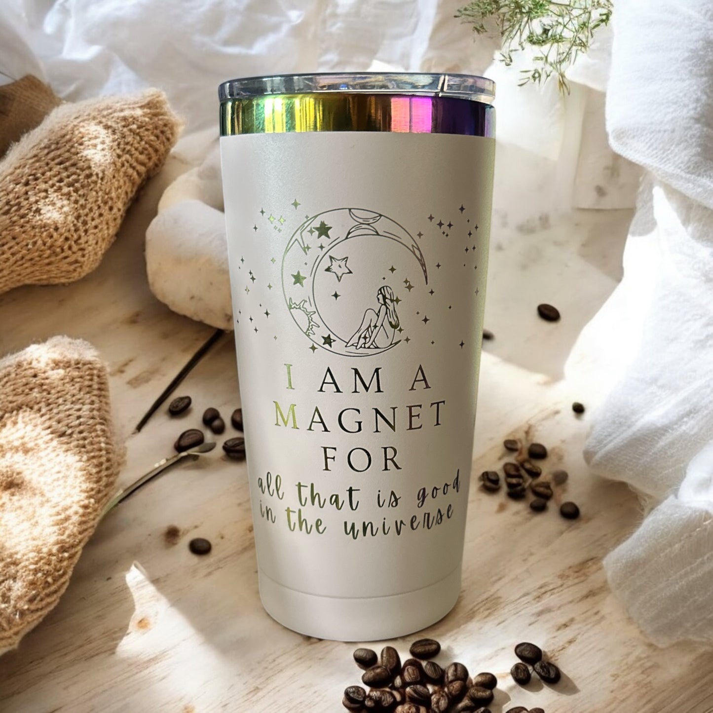 20 oz Rainbow-Plated Stainless Steel Tumbler – Custom Engraving Available