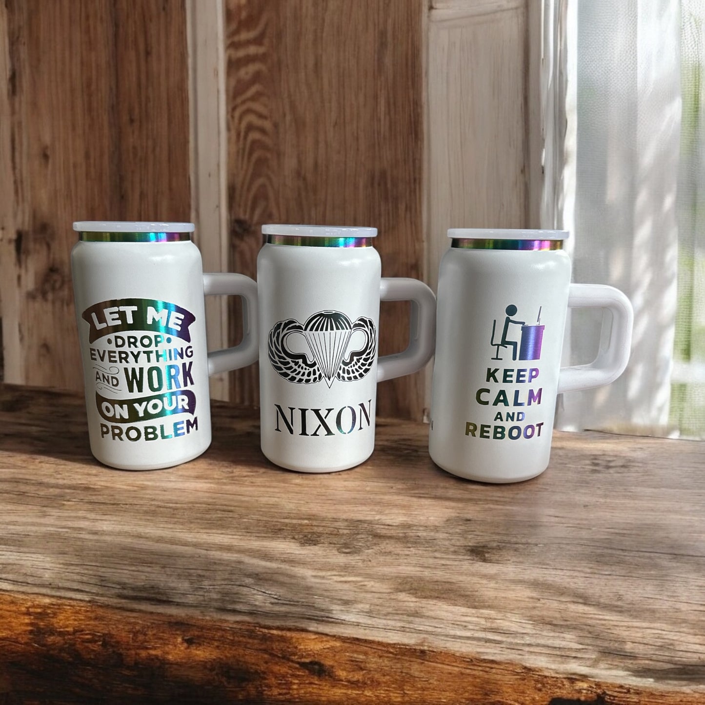 16 oz Rainbow-Plated Stainless Steel Tumbler – Custom Engraving Available