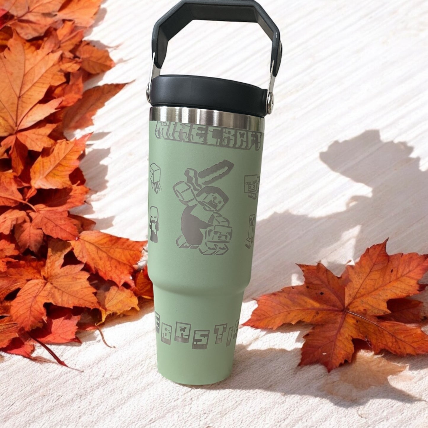 30 oz Top-Handle Stainless Steel Tumbler – Custom Engraving Available