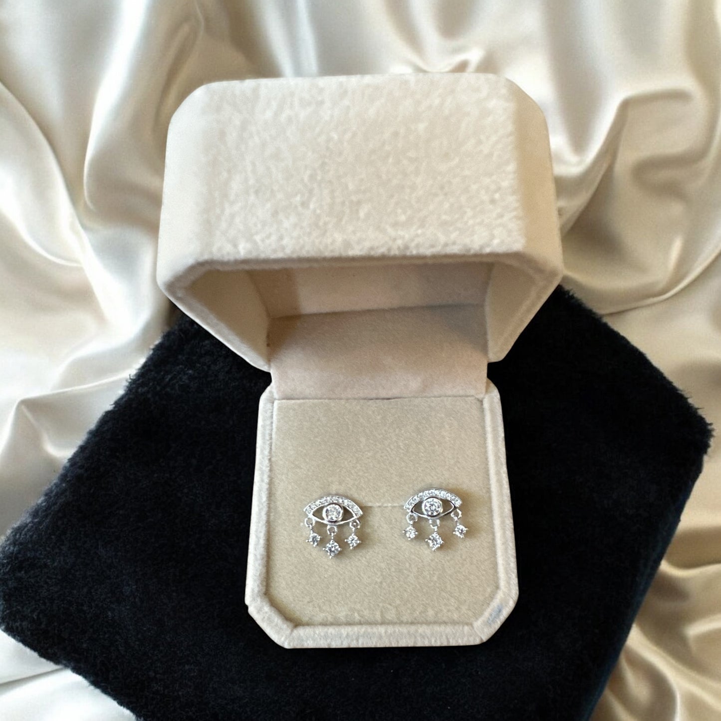 Premium Evil Eye Cubic Zirconia Earrings