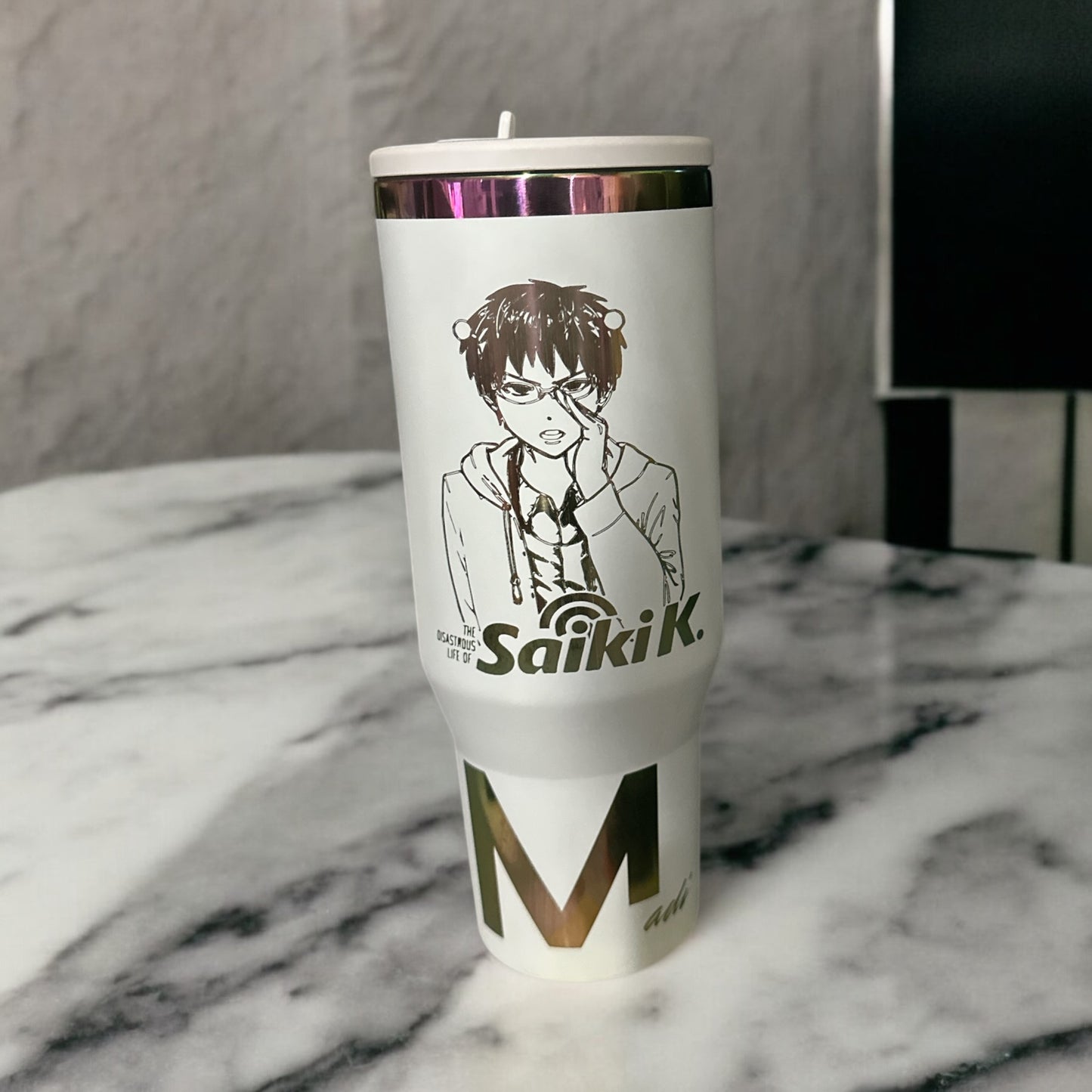 PrismFlow: 40 oz Personalized Rainbow Stainless Steel Tumbler