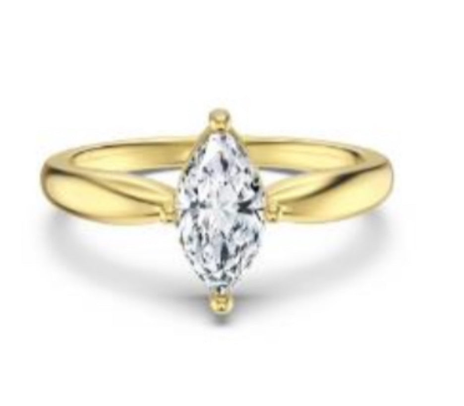 "Celeste" Marquise Trio Ring Set Vintage Romance. Modern Magic.
