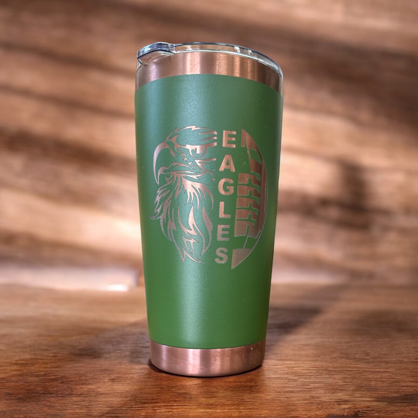 20 oz coffee tumblers copper plated design