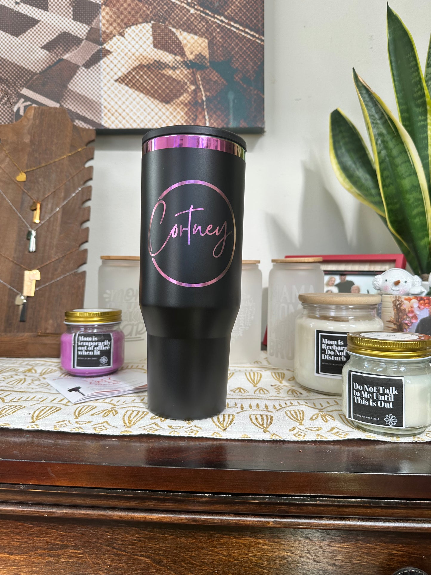 PrismFlow: 40 oz Personalized Rainbow Stainless Steel Tumbler