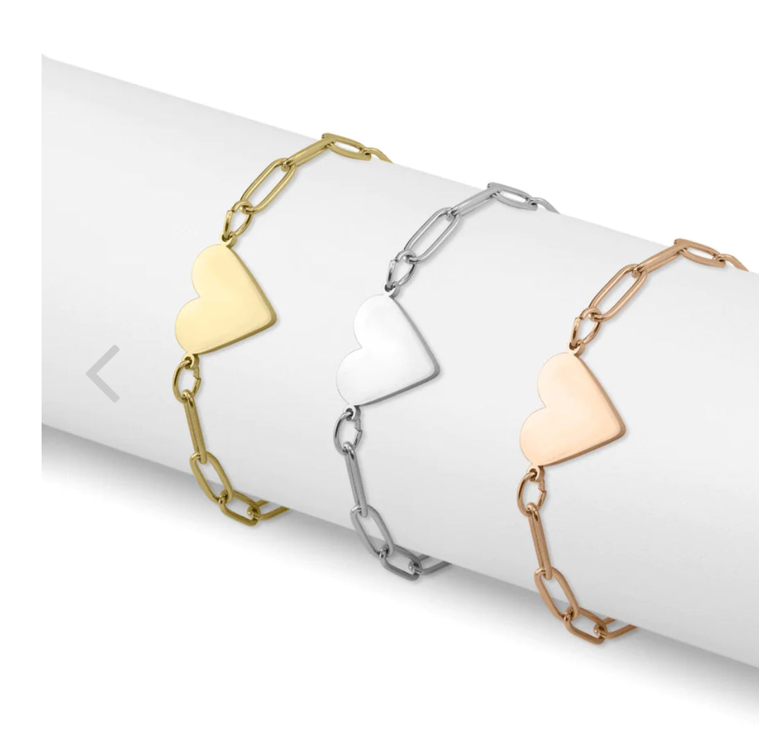 heart paperclip bracelet