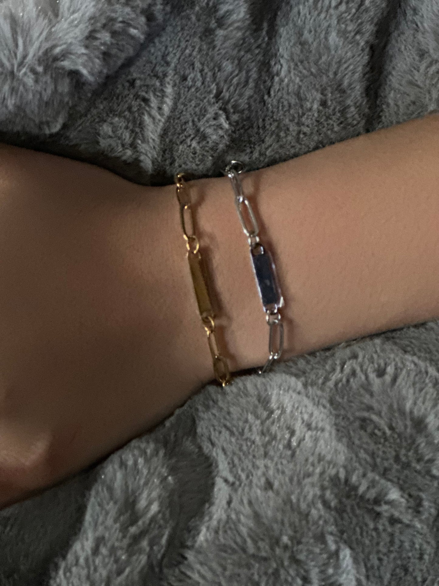 kids 2 bar paperclip bracelet