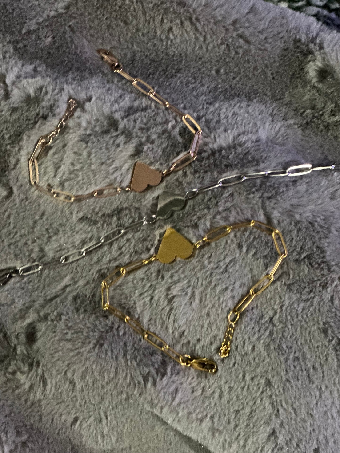 heart paperclip bracelet